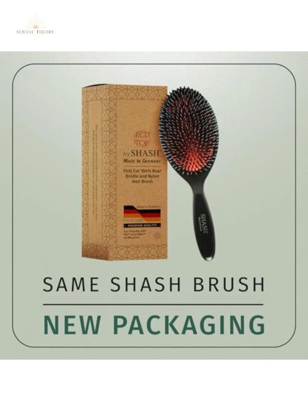 SHASH Boar Bristle Hair Brush - Anti-Breakage Detangling Large Wood Handle